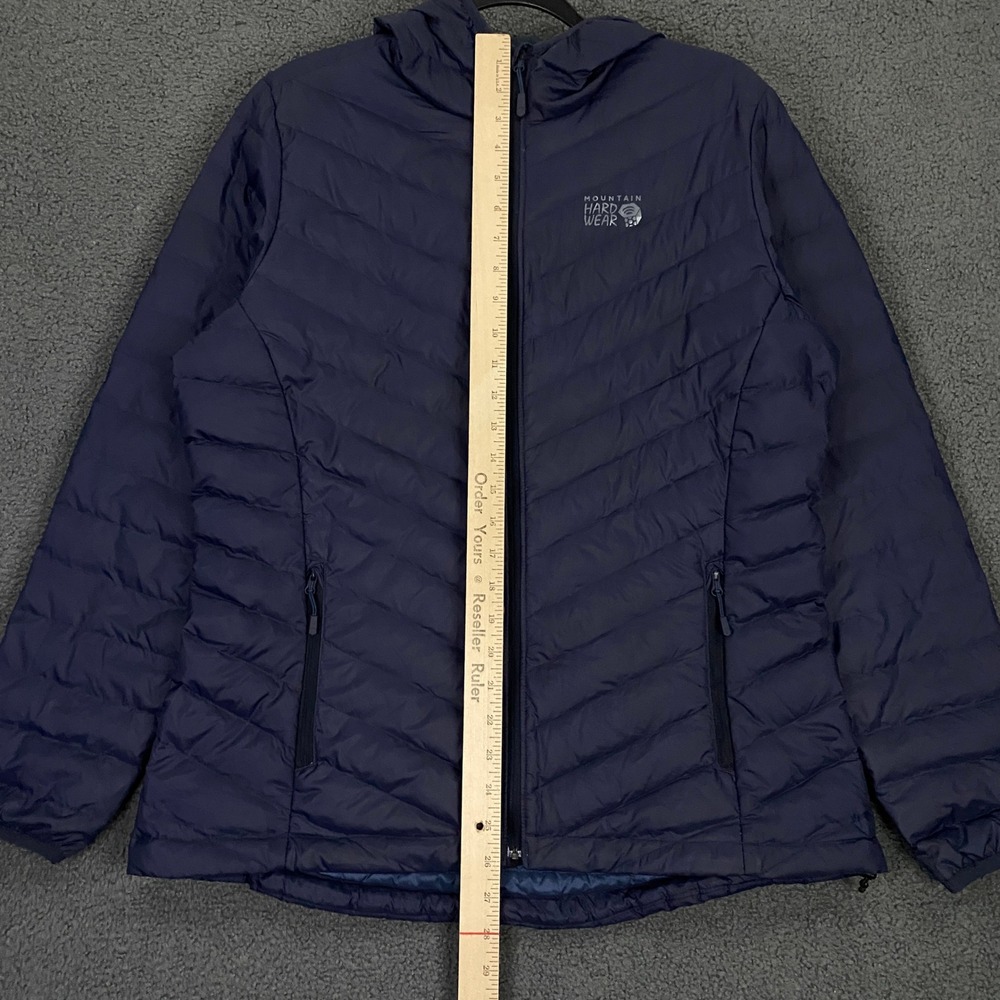 Mountain Hardwear Glen Alpine Down Hoodie Women Large Blue Fill Insulated Jacket - Picture 10 of 12